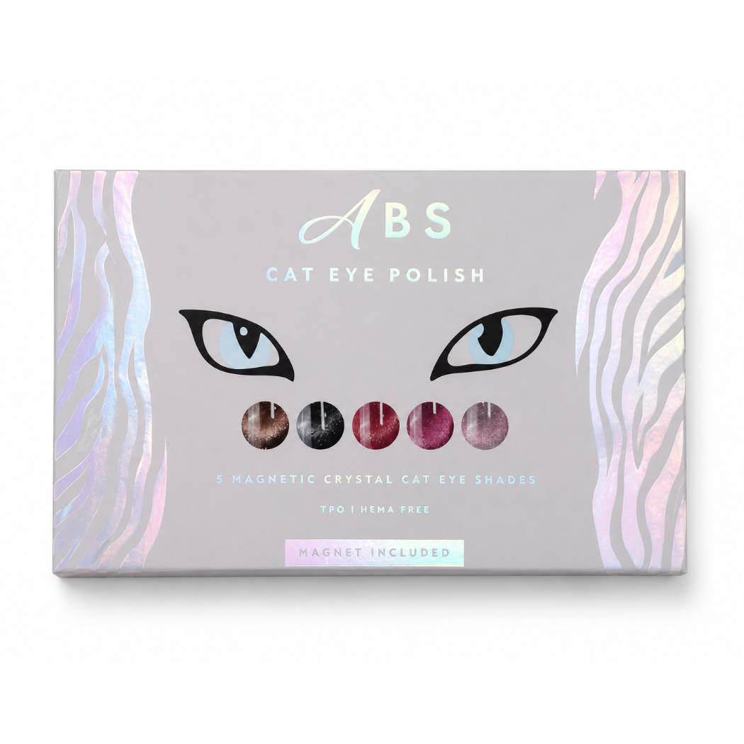 Allure Beauty Supplies Professional Cat Eye Magnetic Gel Nail Polish Bundle- Crystal 5 Shade Collection