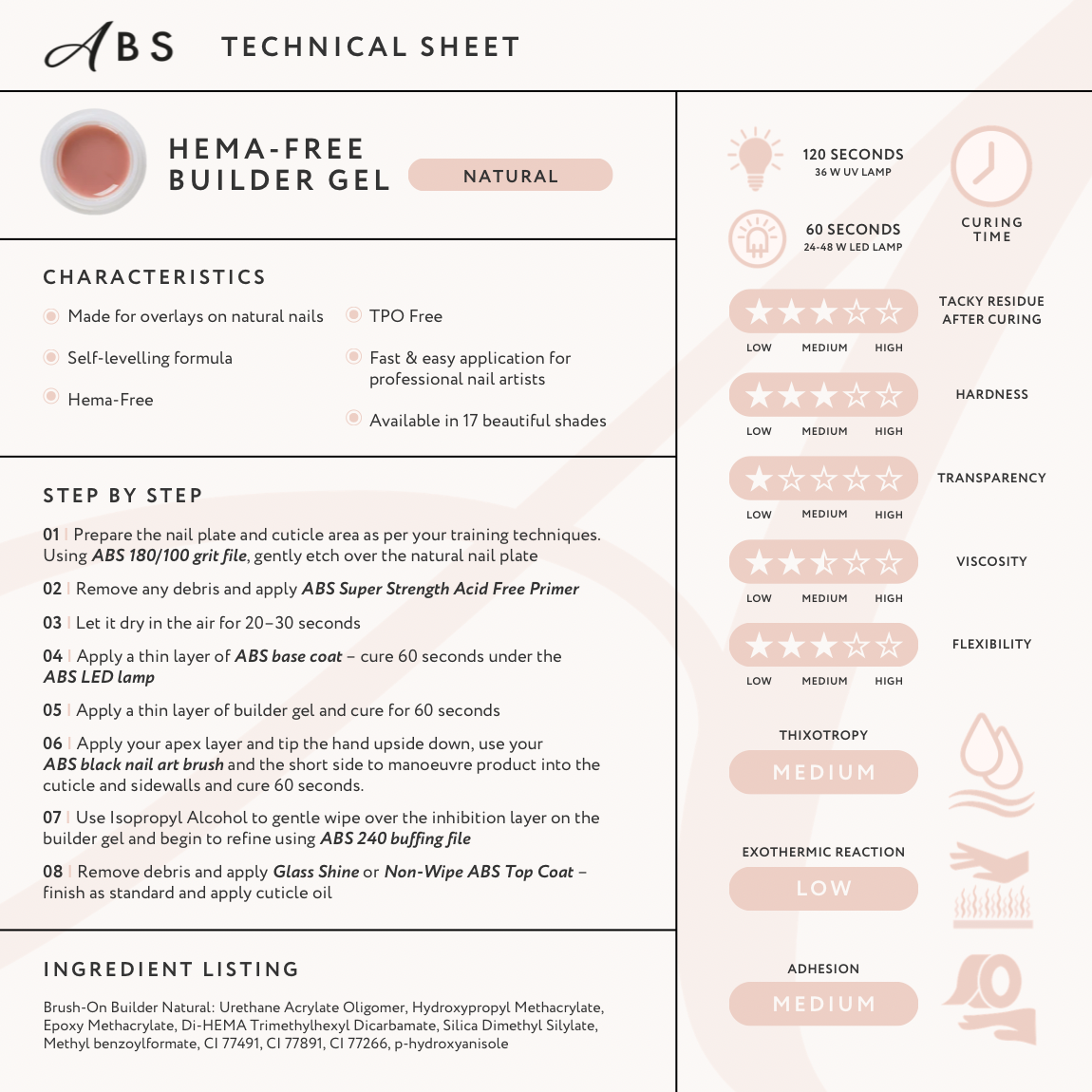 Natural Builder Gel Hema Free TPO Free long lasting high retention