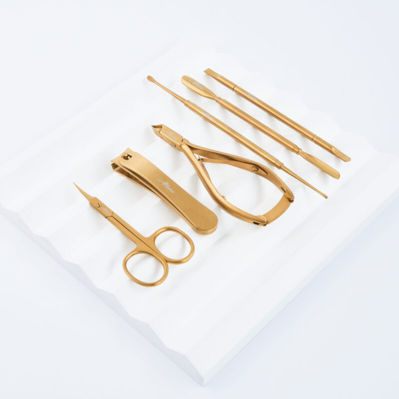 Professional Gold Nail Prep Tool Kit – All 6 Pieces